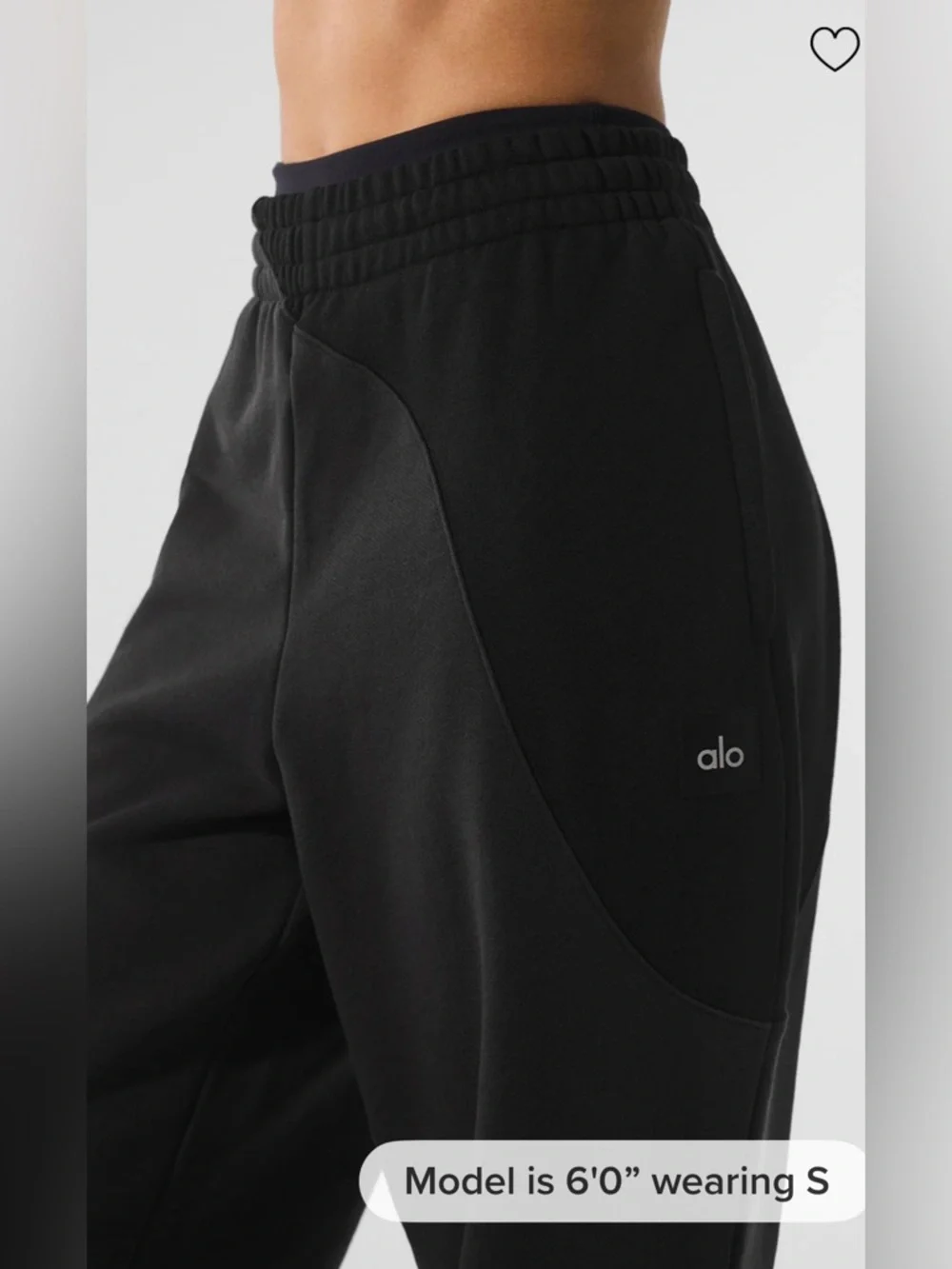 Alo NWOT Make Waves Sweatpants Vintage Black Tonal zipper pockets Size S